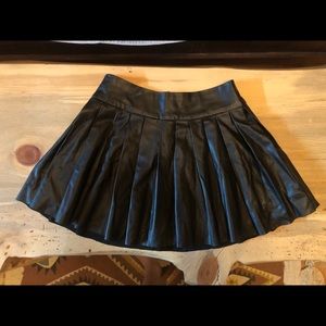 Leather Pleated Skirt